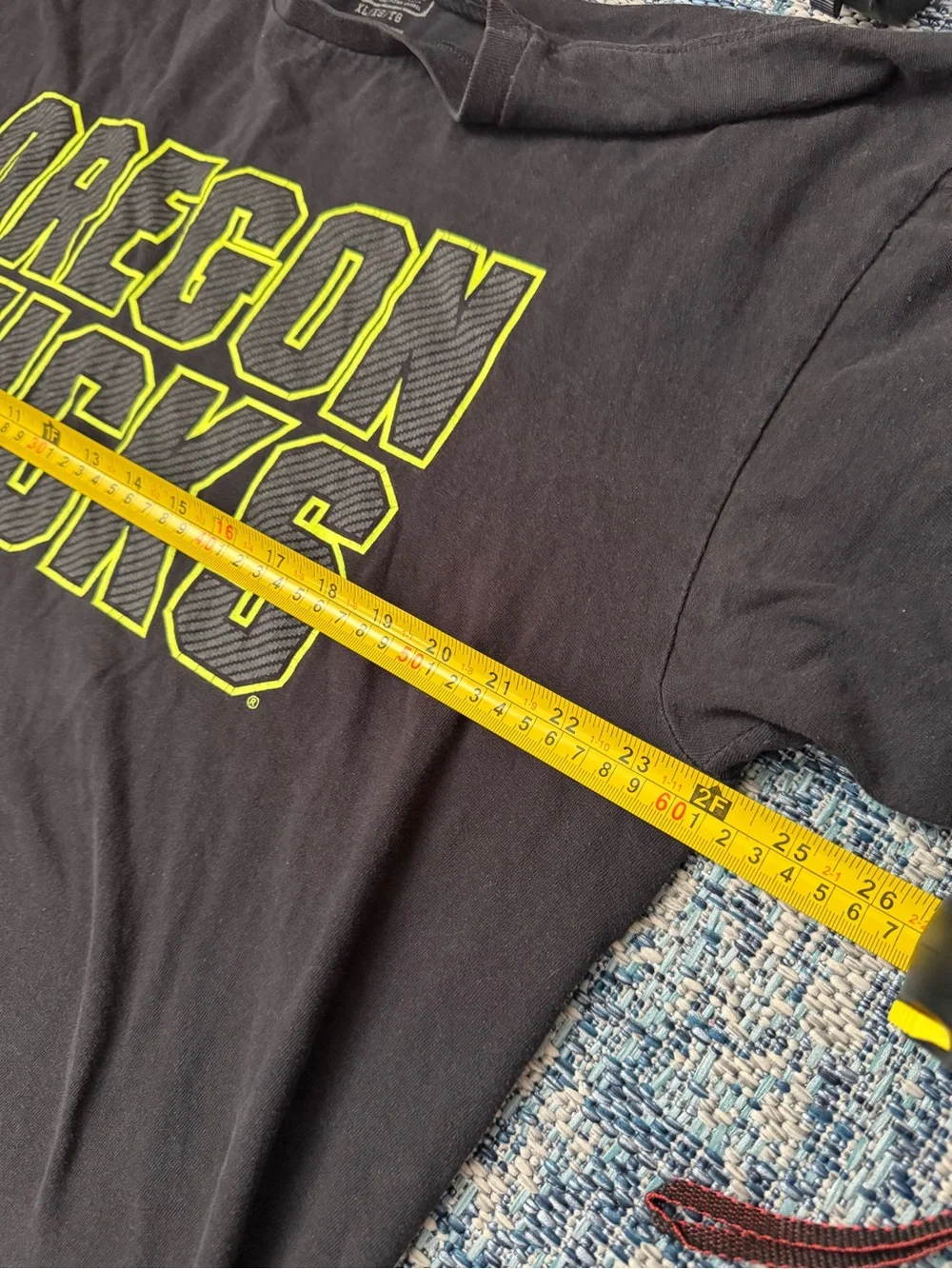 Champs Black Short-Sleeve Tee with Neon Yellow Oregon Ducks Graphic